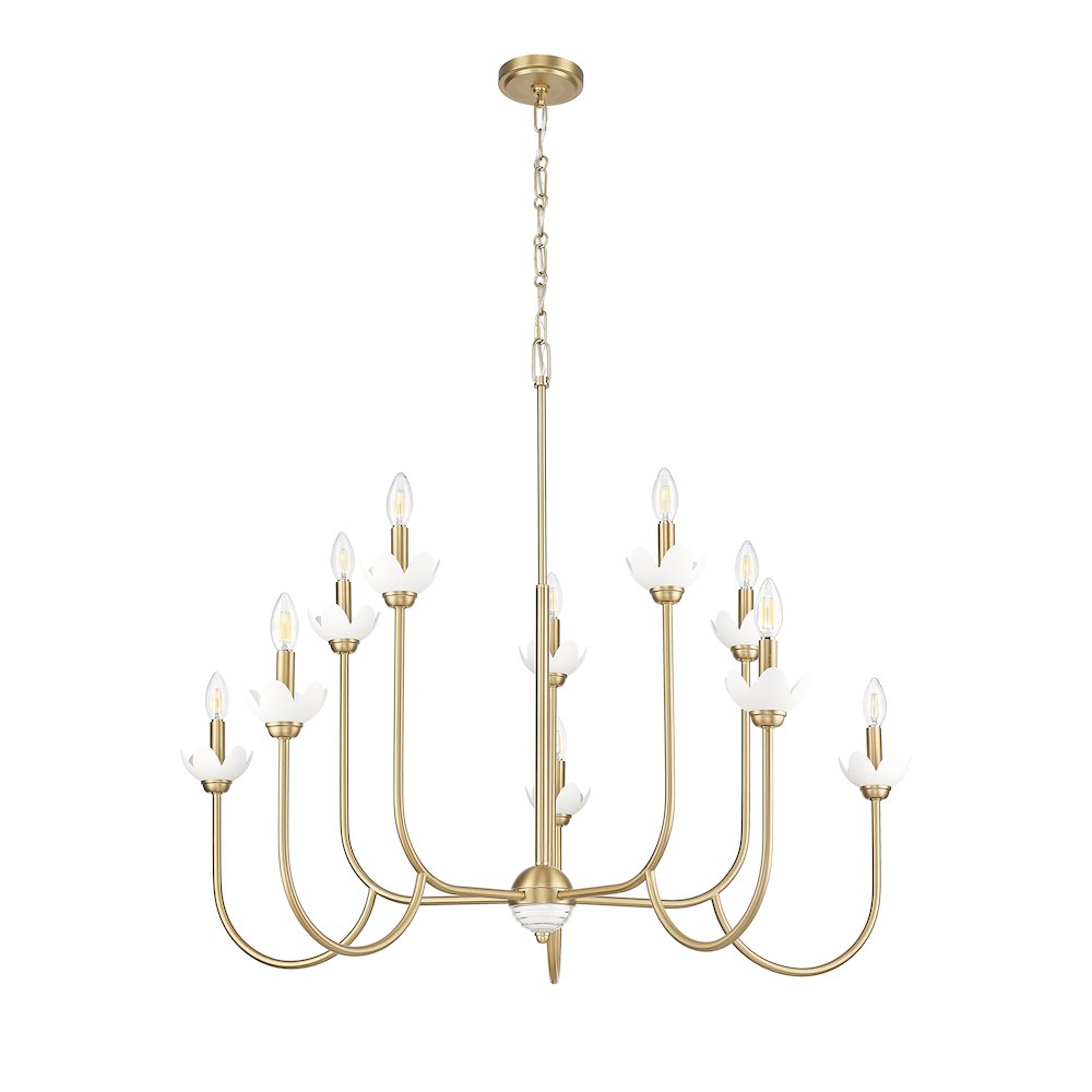 Z-Lite Allistair 10 Light Chandelier in Modern Gold color, Steel frame. Picture 3