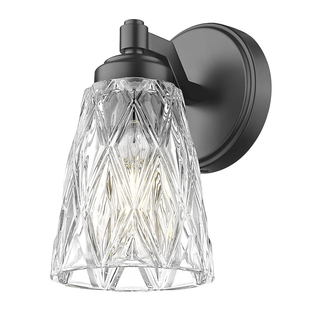 Z-Lite 1 Light Wall Sconce, Matte Black. Picture 3