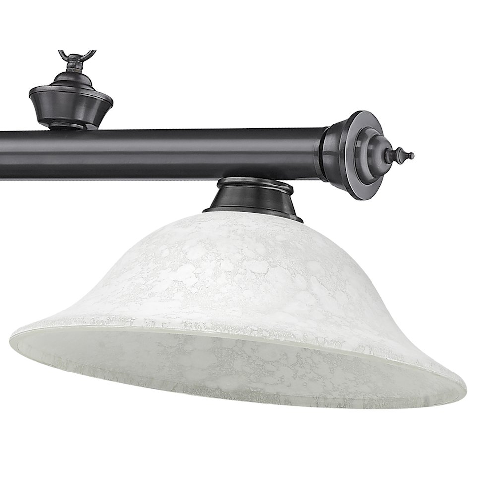 Z-Lite Cordon 3 Light Billiard, Steel Frame, White Mottle Shade Color. Picture 4