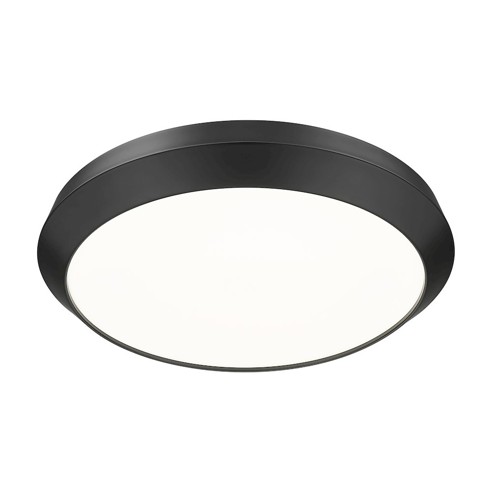 Z-Lite 1 Light Flush Mount, Matte Black. Picture 3