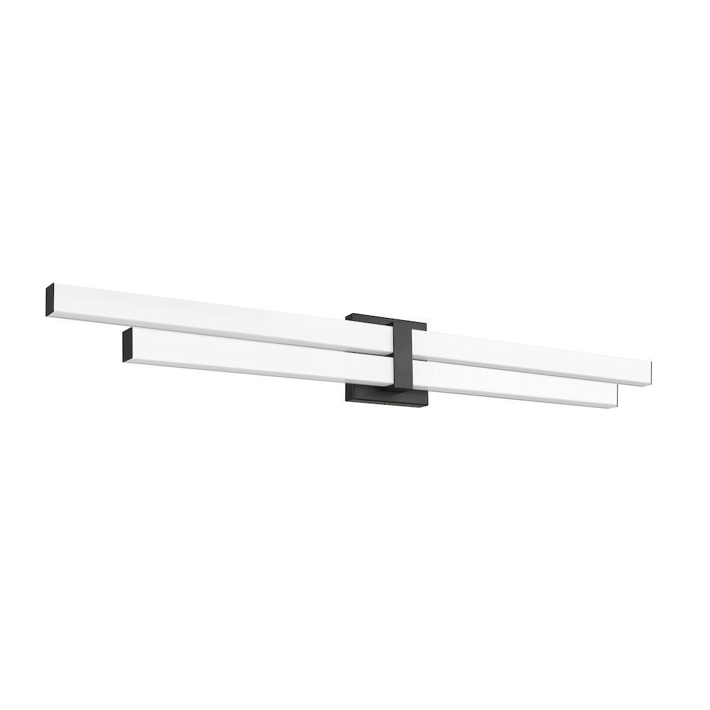 Z-Lite Zane 2 Light Vanity in Matte Black Frame Finish. Picture 5