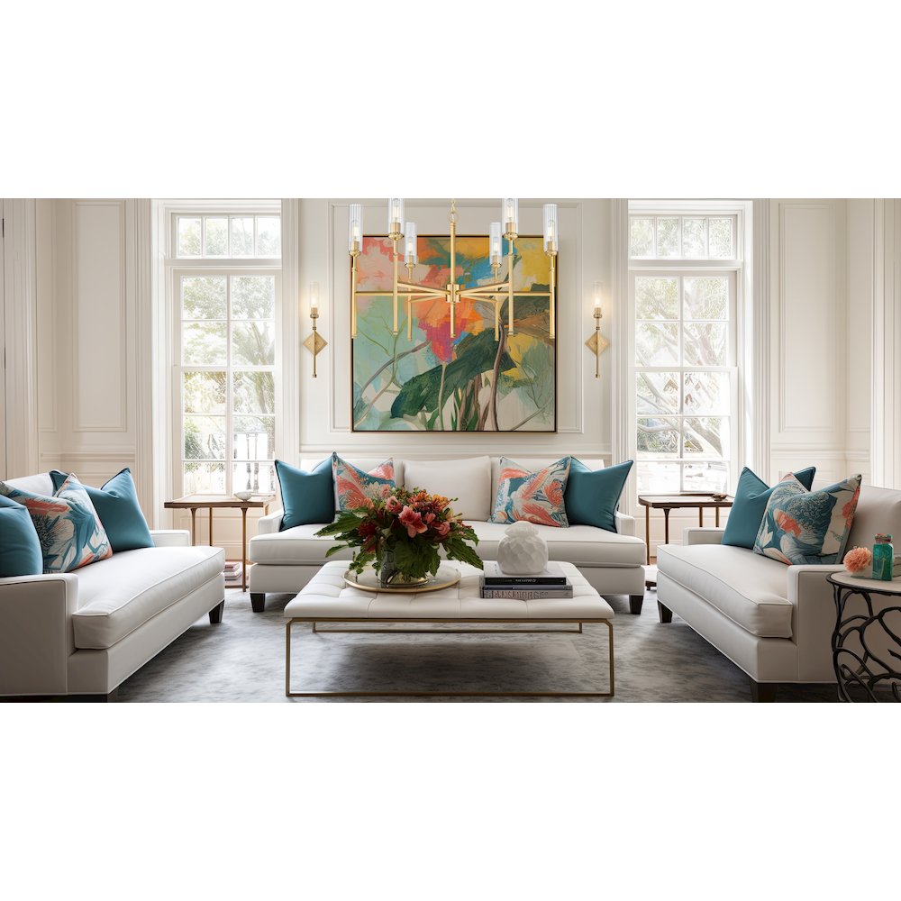 Z-Lite 6 Light Chandelier, Modern Gold. Picture 5