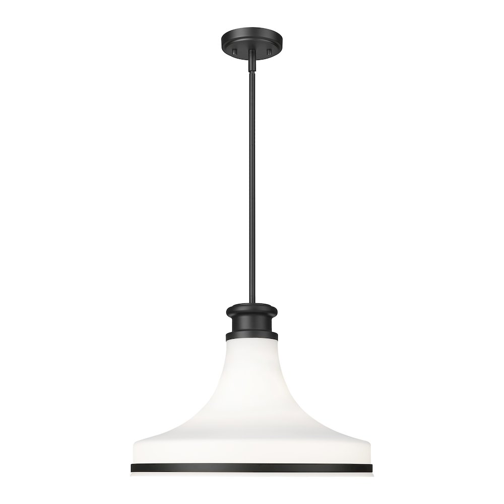 Z-Lite 1 Light Pendant, Matte Black. Picture 1