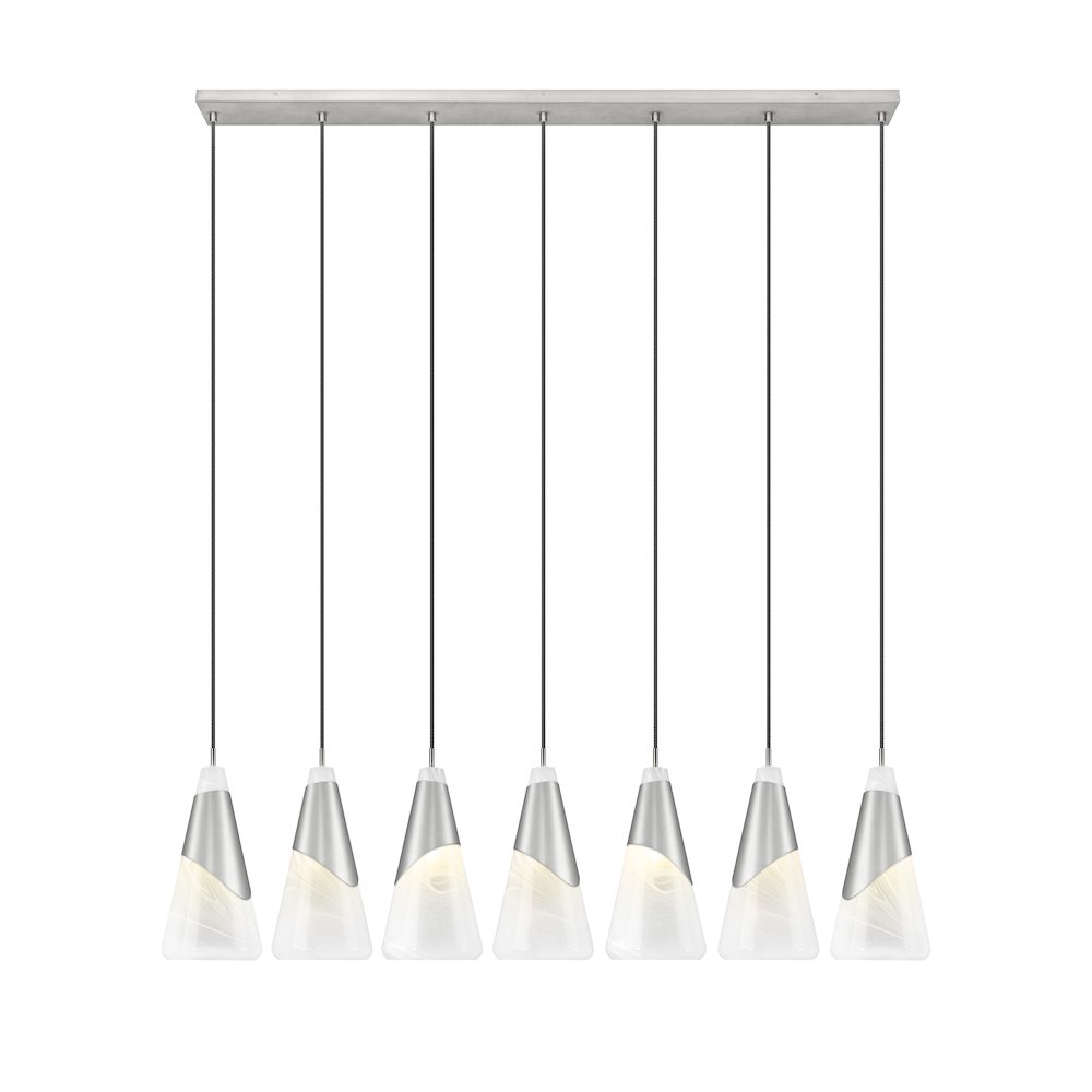 Z-Lite Aimie 7 Light Linear Chandelier, Brushed Nickel. Picture 3