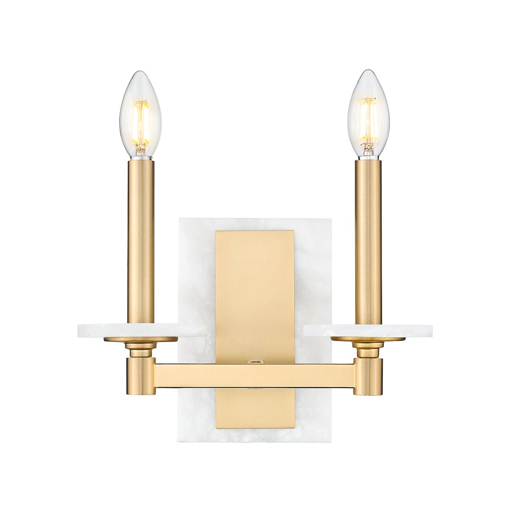 Z-Lite Kaden 2 Light Wall Sconce in Modern Gold color, Steel frame. Picture 1