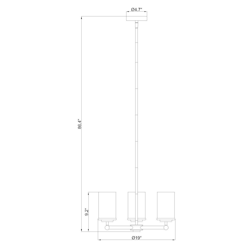 Z-Lite 3 Light Chandelier. Picture 8