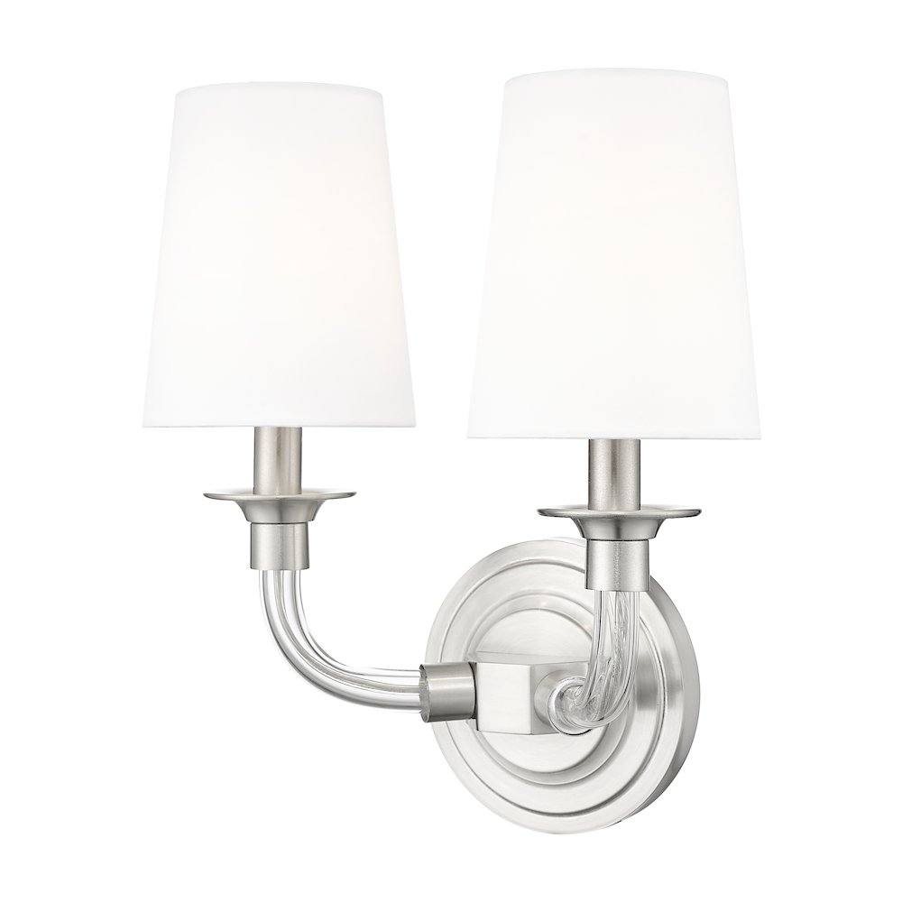 Z-Lite Katerina 2 Light Wall Sconce in Brushed Nickel Frame Finish. Picture 1