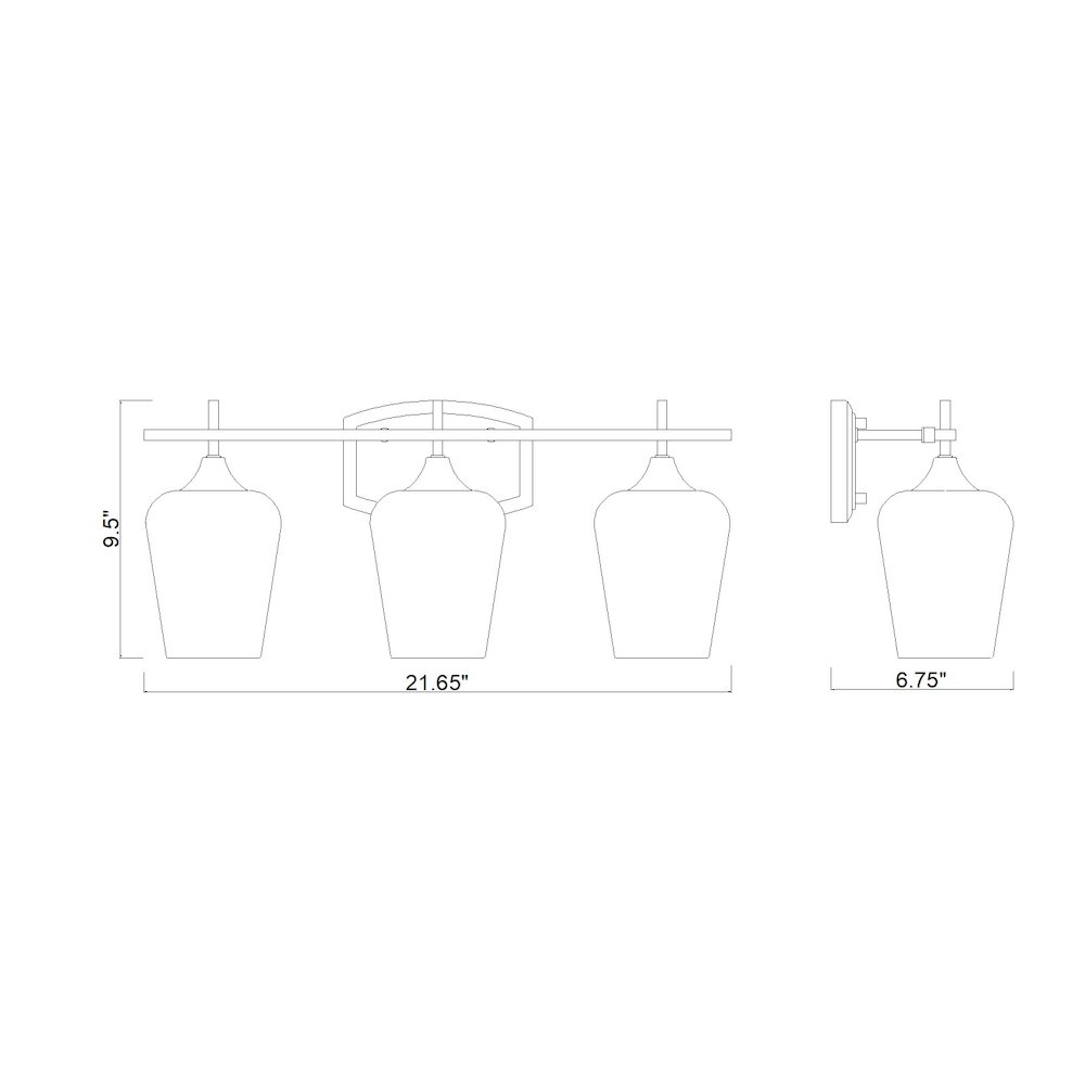 Z-Lite 3 Light Vanity, Burnished Brass. Picture 8