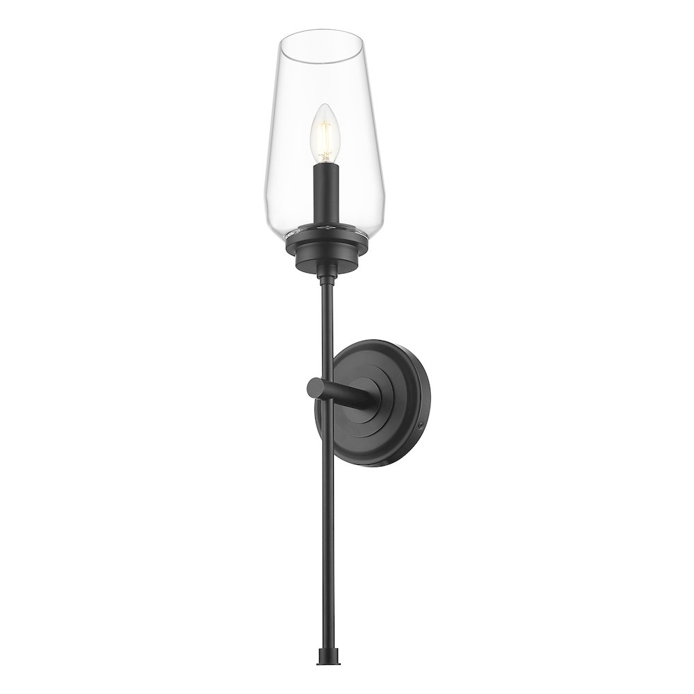 Z-Lite 1 Light Wall Sconce, Matte Black. Picture 3
