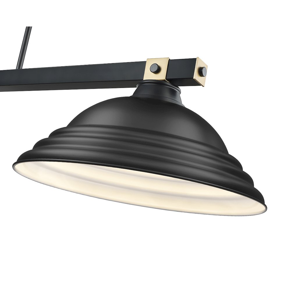Z-Lite Bronte 3 Light Billiard, Steel Frame, Matte Black Shade Color. Picture 4