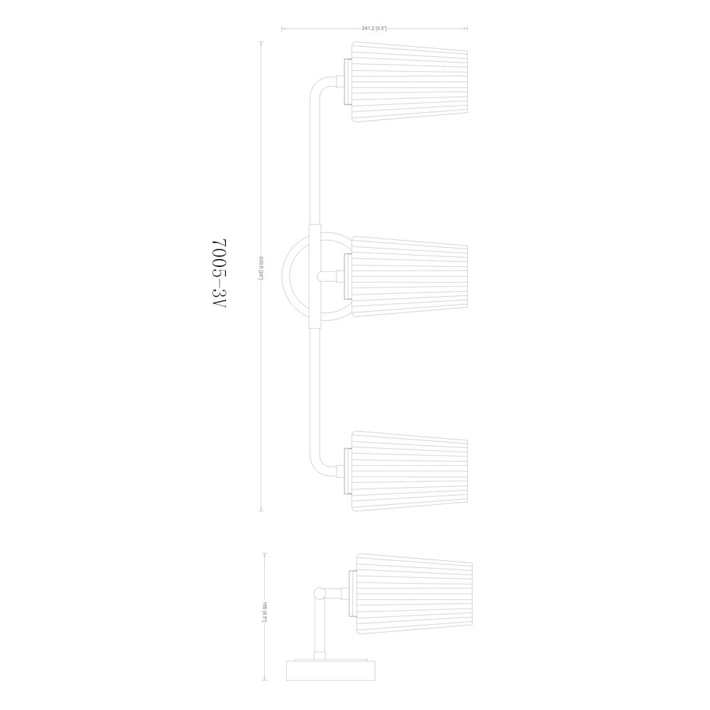 Z-Lite Montford 3 Light Vanity in Brushed Nickel color, Steel frame. Picture 8