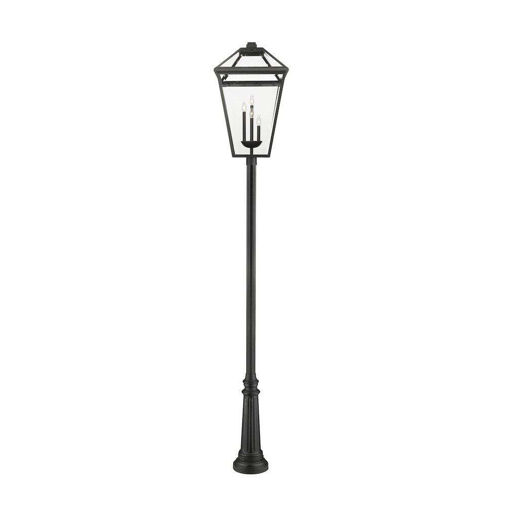 Z-Lite Talbot 4 Light Outdoor Post Mounted Fixture, Black. Picture 3