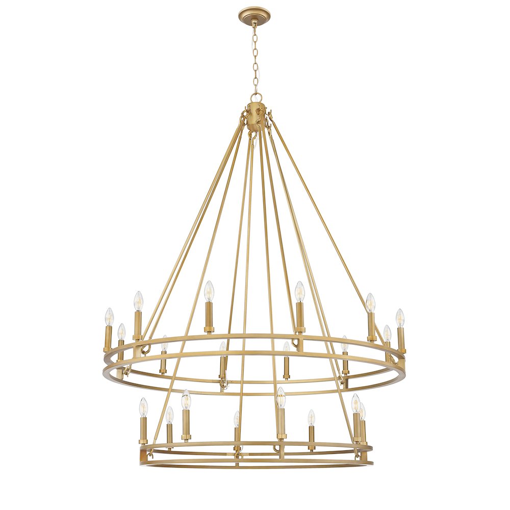 Z-Lite Dennison 20 Light Chandelier in Signature Brass color, Steel frame. Picture 4