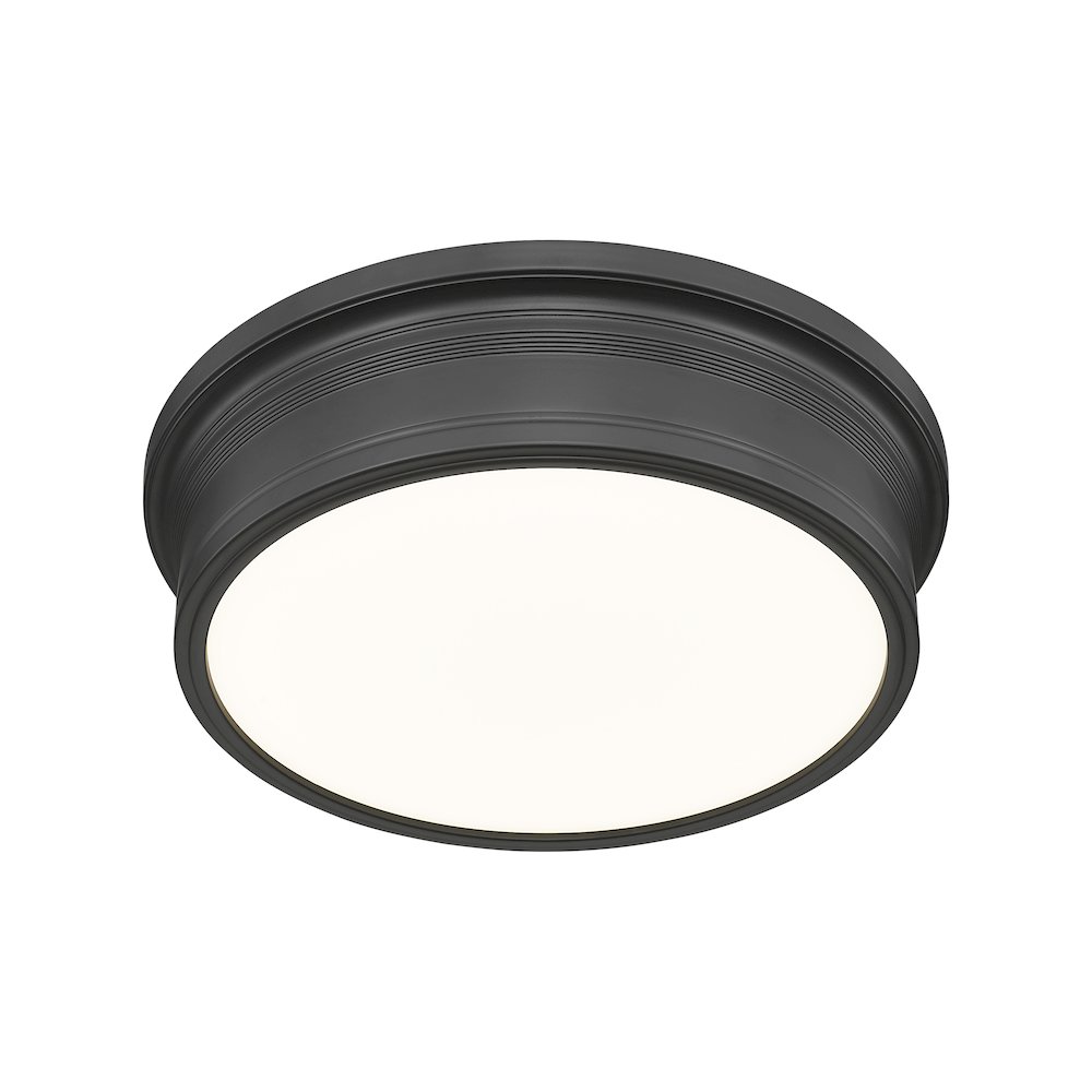 Z-Lite 1 Light Flush Mount, Matte Black. Picture 3