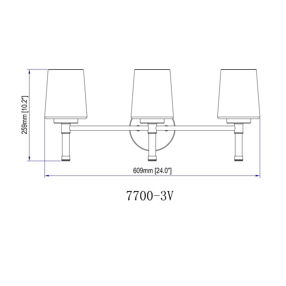 Z-Lite 3 Light Vanity, Modern Gold. Picture 8