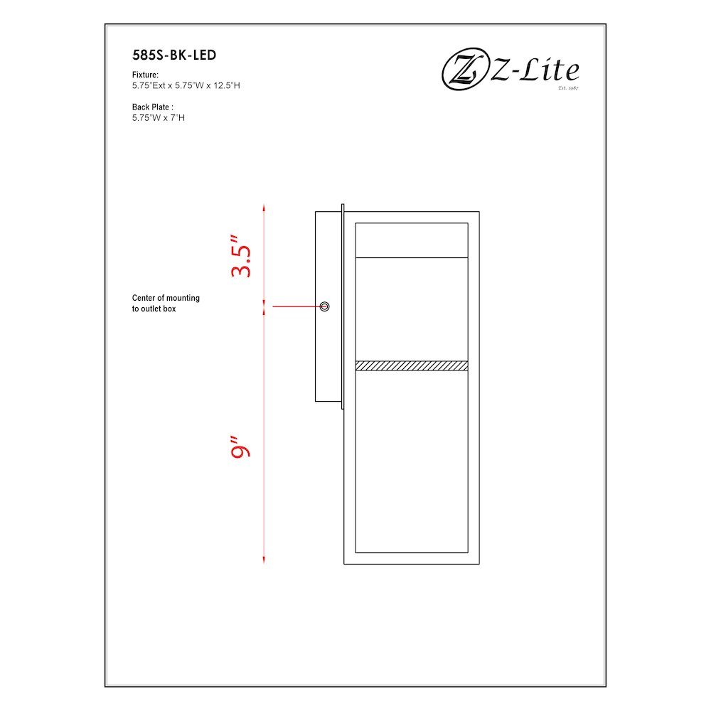 Z-Lite 1 Light Outdoor Wall Light. Picture 9