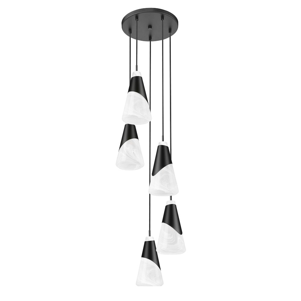 Z-Lite Aimie 5 Light Chandelier, Matte Black. Picture 5