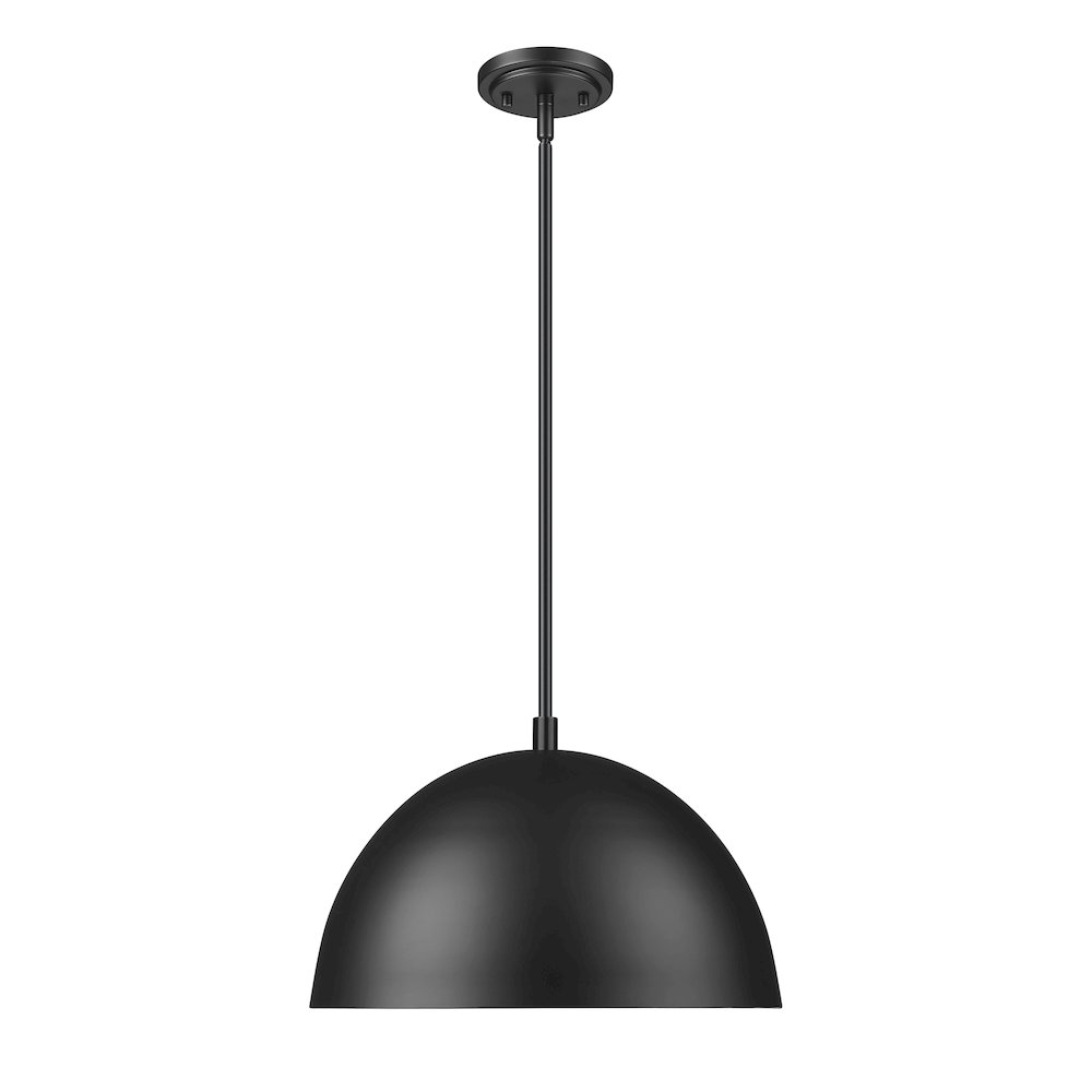 Z-Lite 1 Light Pendant, Matte Black. Picture 1