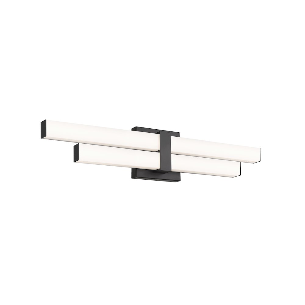 Z-Lite Zane 2 Light Vanity in Matte Black Frame Finish. Picture 2