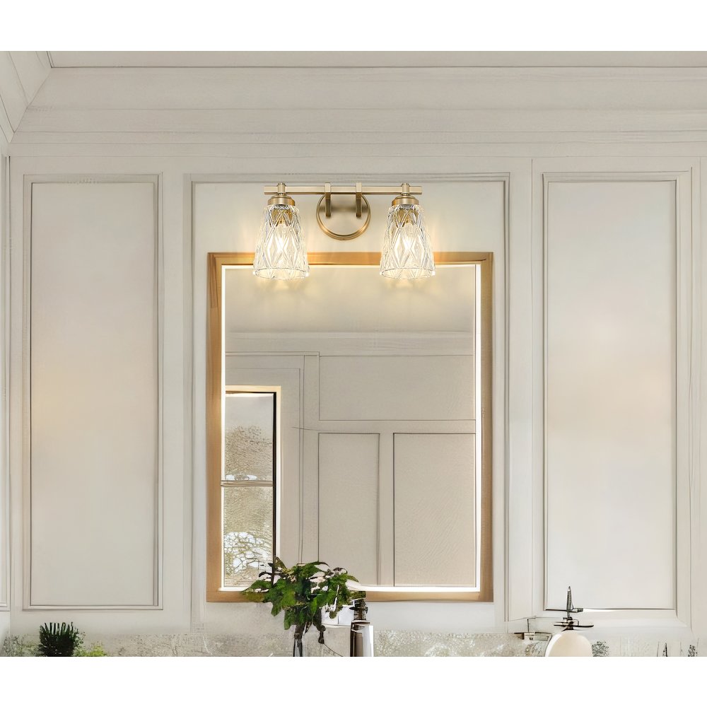 Z-Lite 2 Light Vanity, Modern Gold. Picture 5