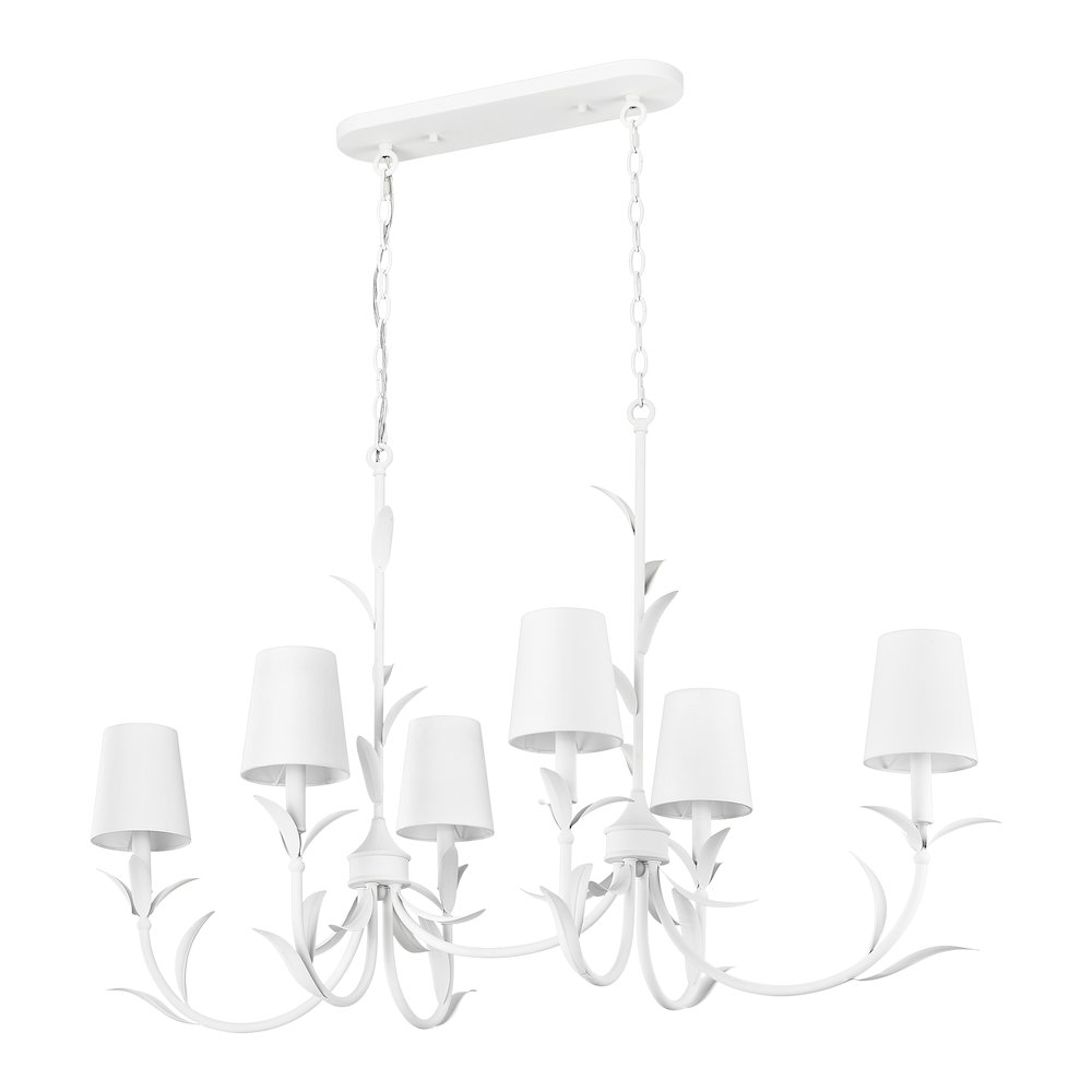 Z-Lite 6 Light Linear Chandelier, Textured White. Picture 7