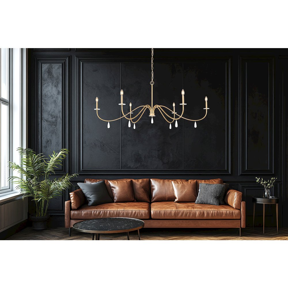 Z-Lite 6 Light Chandelier, Mordern Gold. Picture 6