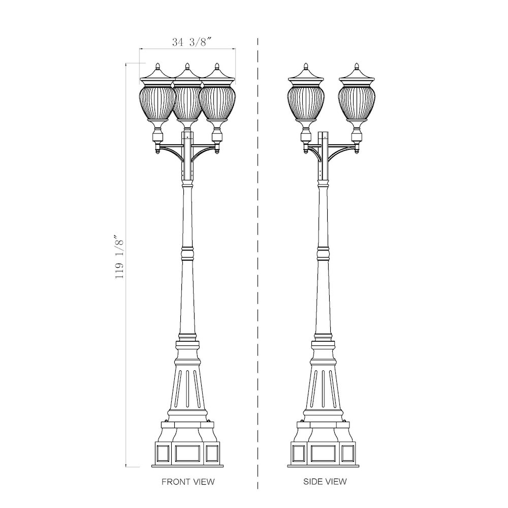 Z-Lite 4 Light Outdoor Post Mounted Fixture. Picture 8