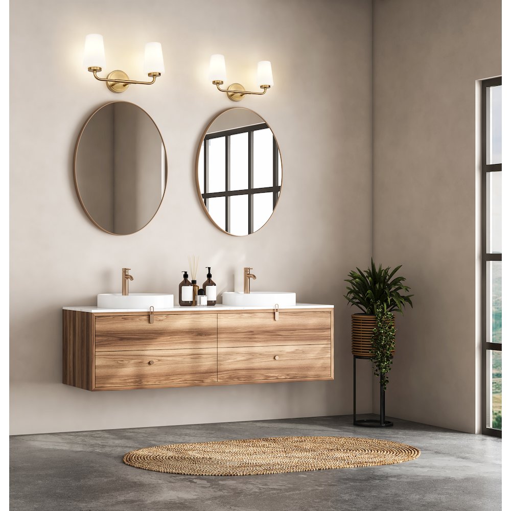 Z-Lite Montford 2 Light Vanity in Modern Gold color, Steel frame. Picture 7