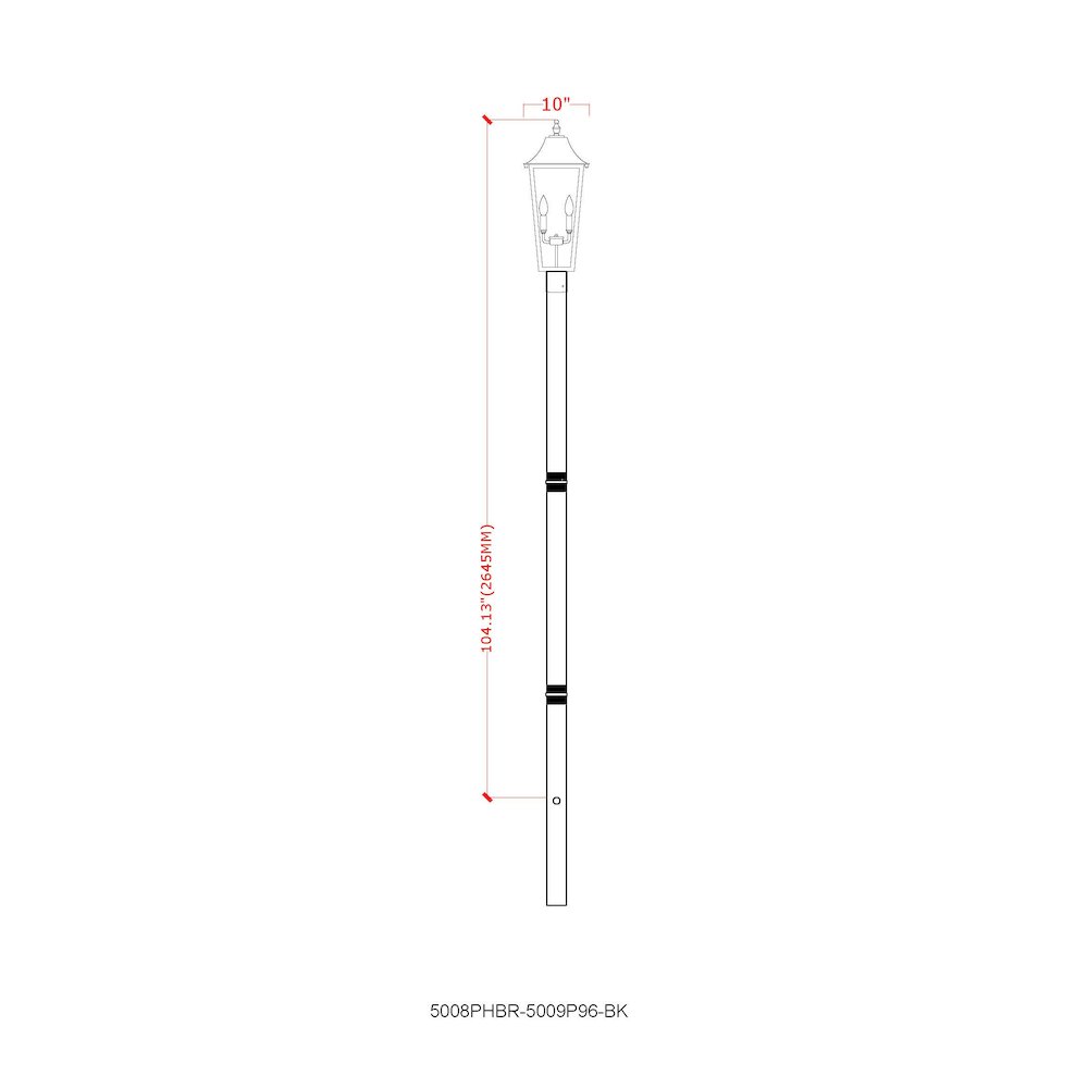 Z-Lite 3 Light Outdoor Post Mount Fixture. Picture 8