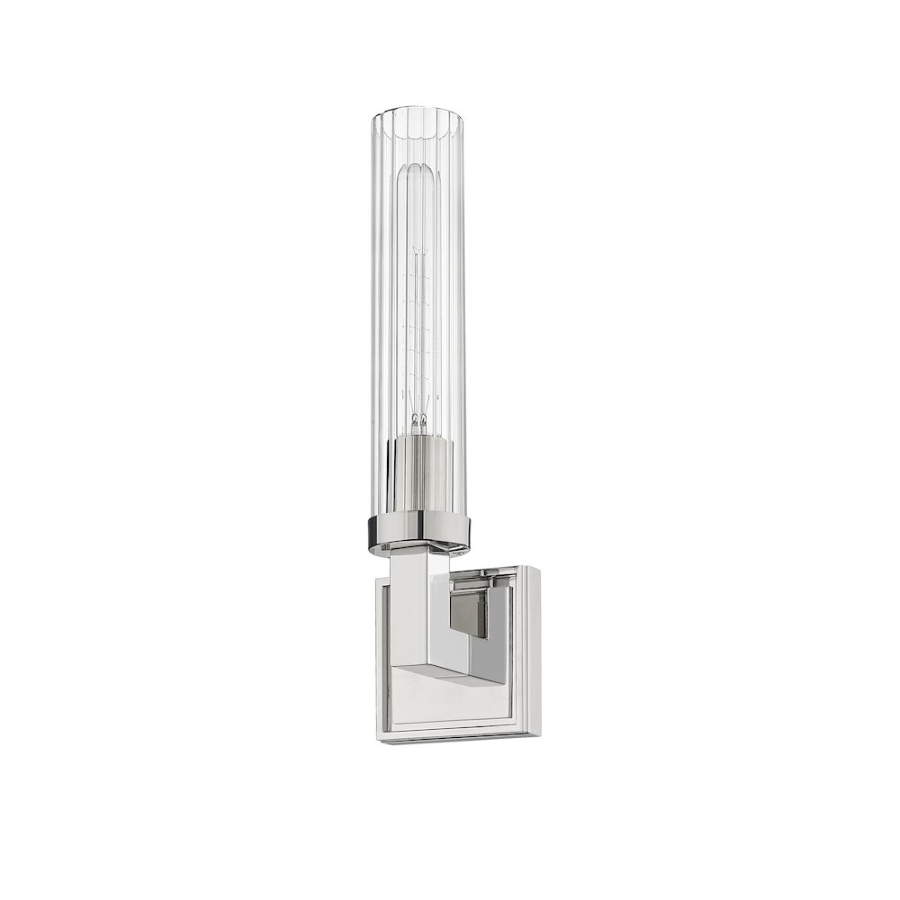Z-Lite Beau 1 Light Wall Sconce in Polished Nickel Frame Finish. Picture 5
