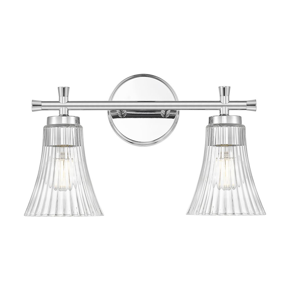 Z-Lite Belle 2 Light Vanity in Chrome color, Steel frame. Picture 2