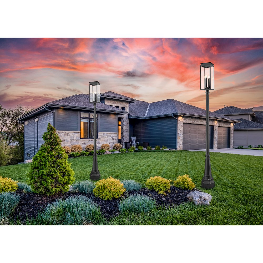 Z-Lite Nova 4 Light Outdoor Post Mounted Fixture, Black. Picture 7
