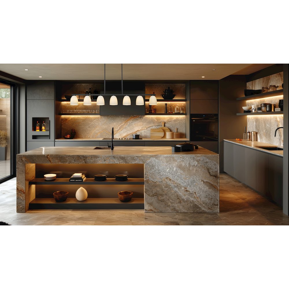 Z-Lite Naya 7 Light Linear Chandelier in Matte Black color, Steel frame. Picture 6