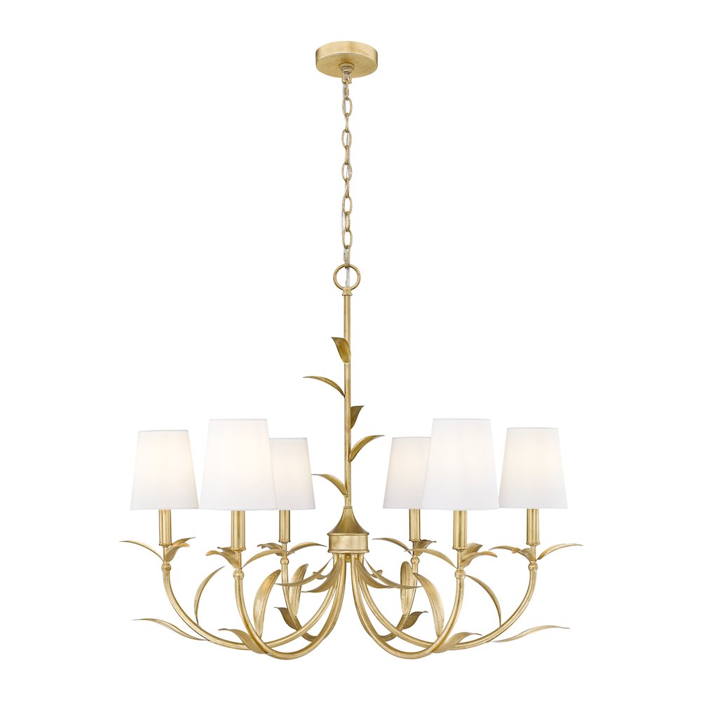 Z-Lite 6 Light Chandelier, Gold Leaf. Picture 1