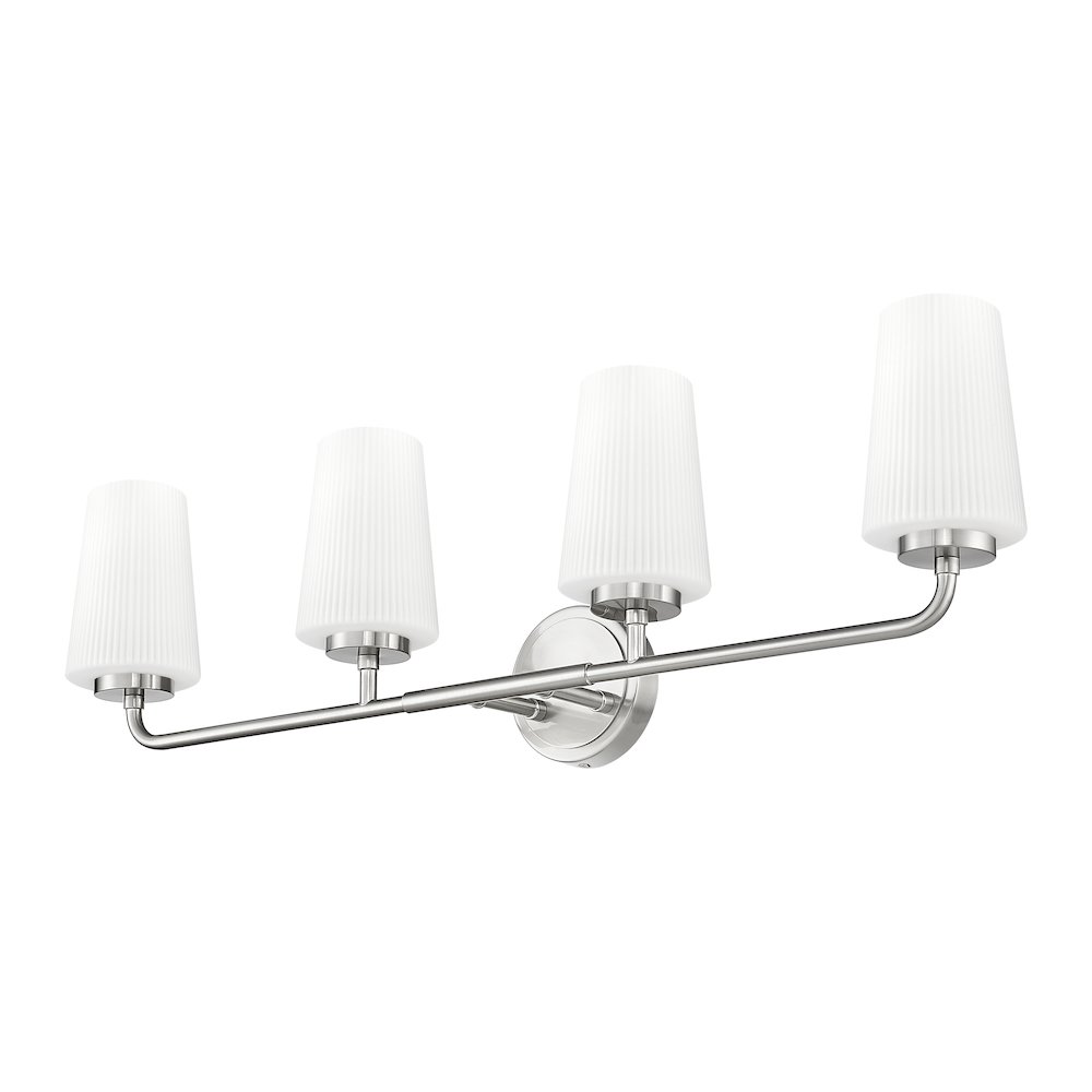Z-Lite Montford 4 Light Vanity in Brushed Nickel color, Steel frame. Picture 5