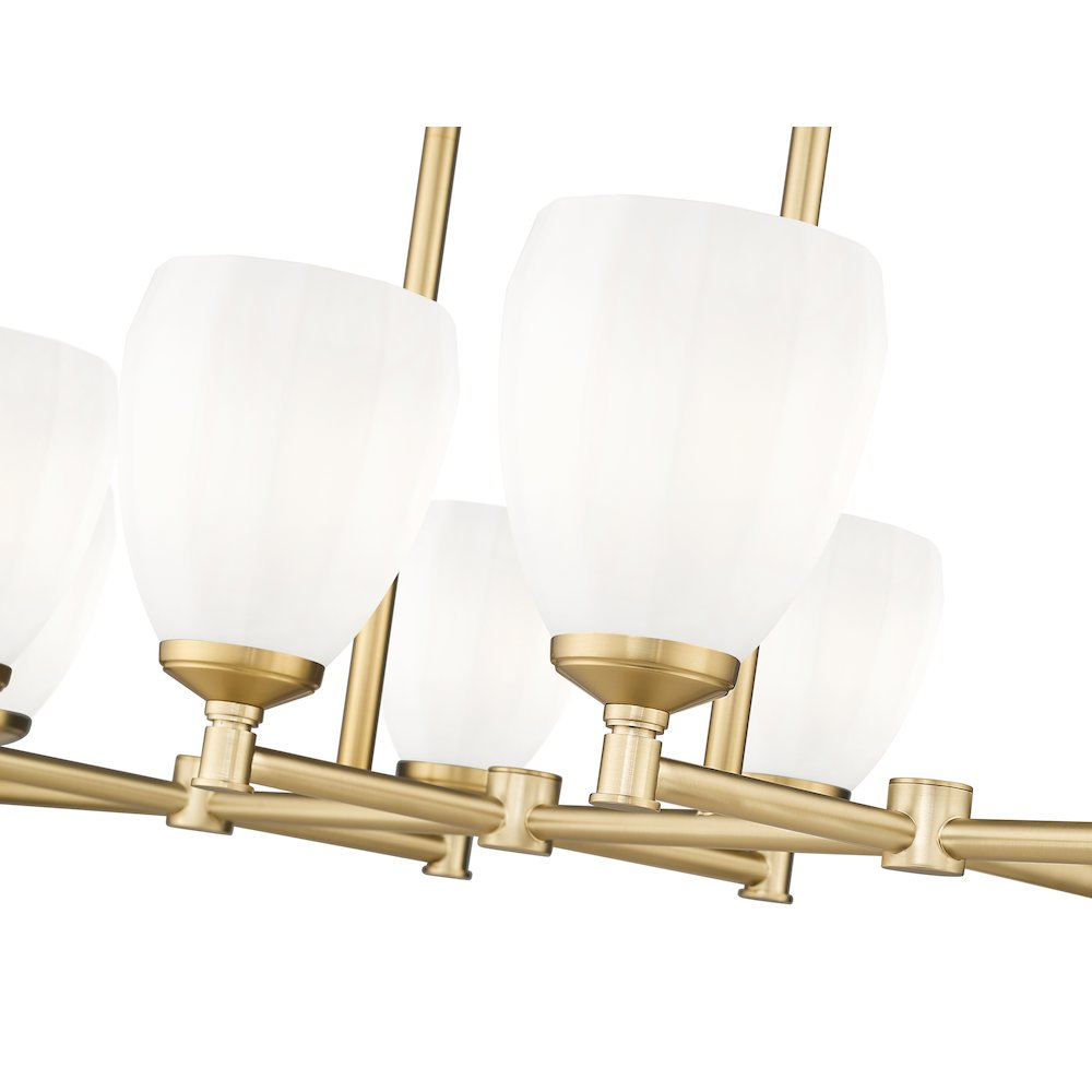 Z-Lite Oren 8 Light Linear Chandelier in Modern Gold color, Steel frame. Picture 4