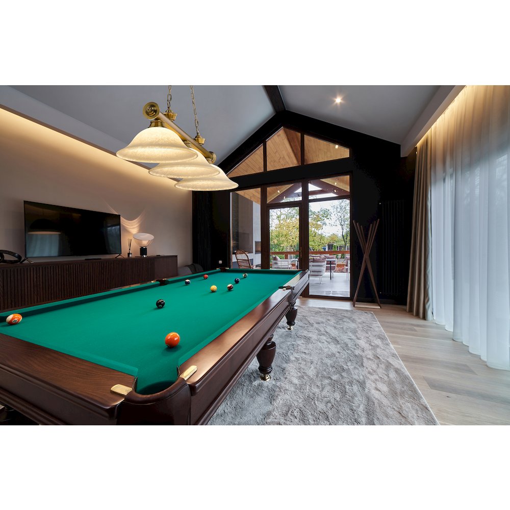Z-Lite Cordon 3 Light Billiard, Steel Frame, Golden Mottle Shade Color. Picture 6
