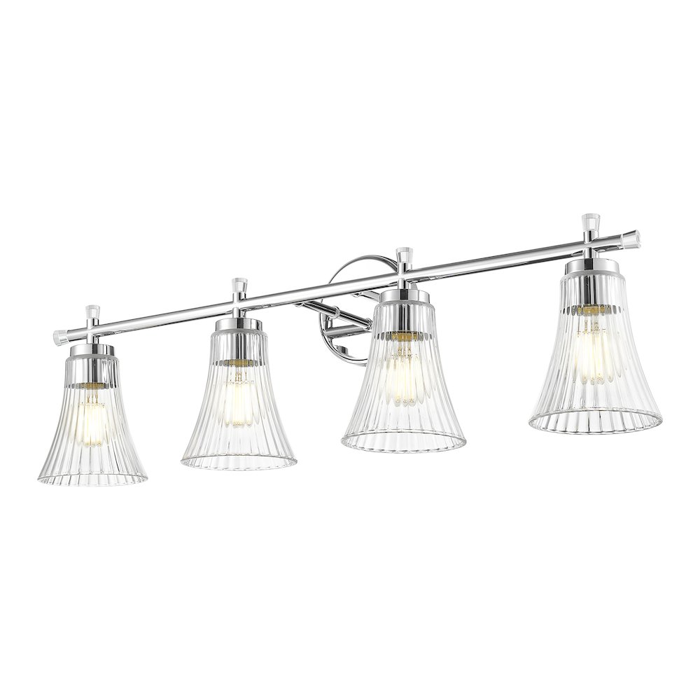Z-Lite Belle 4 Light Vanity in Chrome color, Steel frame. Picture 3