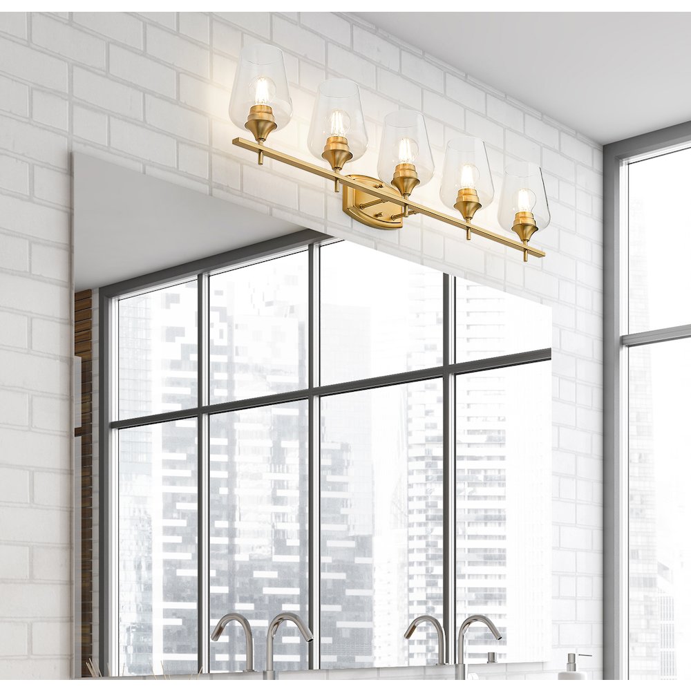 Z-Lite 5 Light Vanity, Burnished Brass. Picture 5