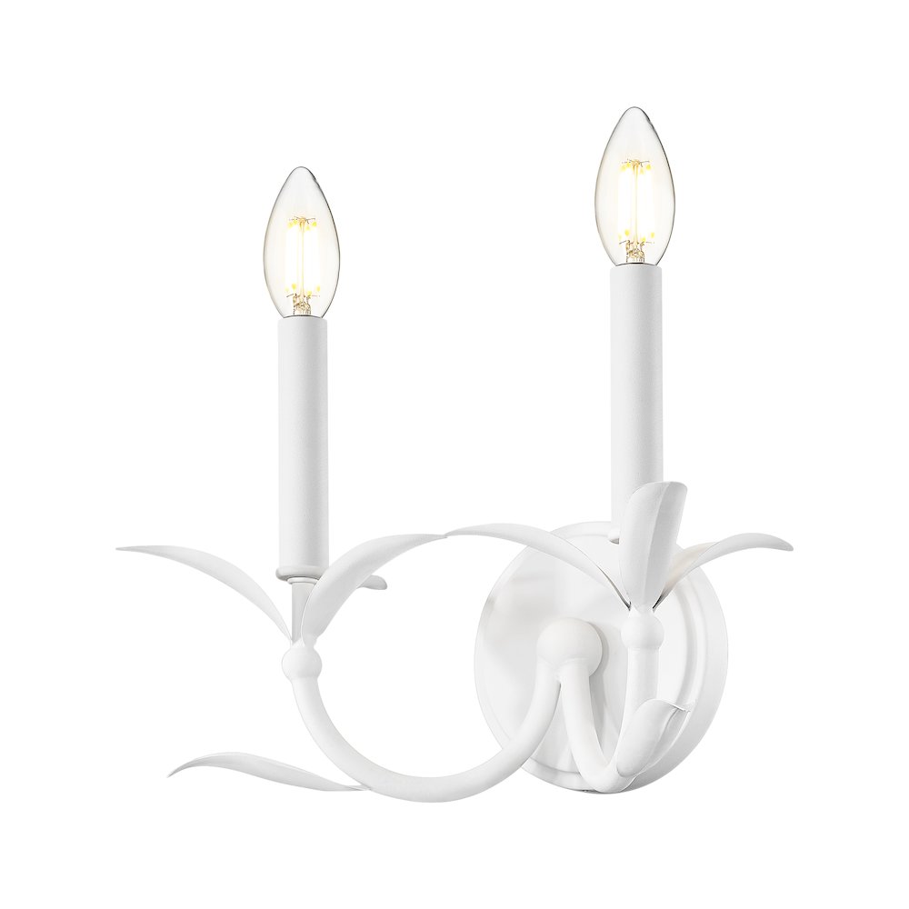 Z-Lite 2 Light Wall Sconce, Textured White. Picture 2