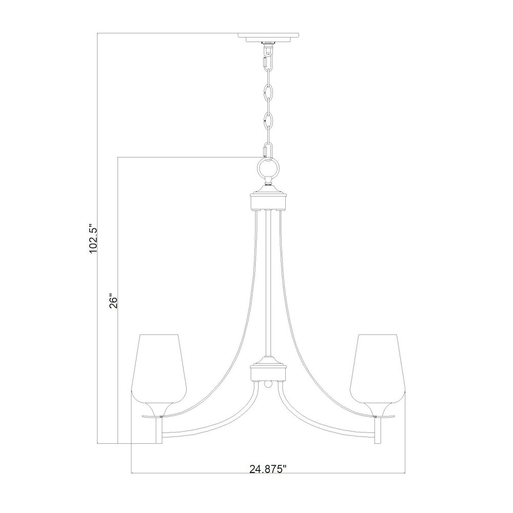Z-Lite 5 Light Chandelier, Burnished Brass. Picture 8