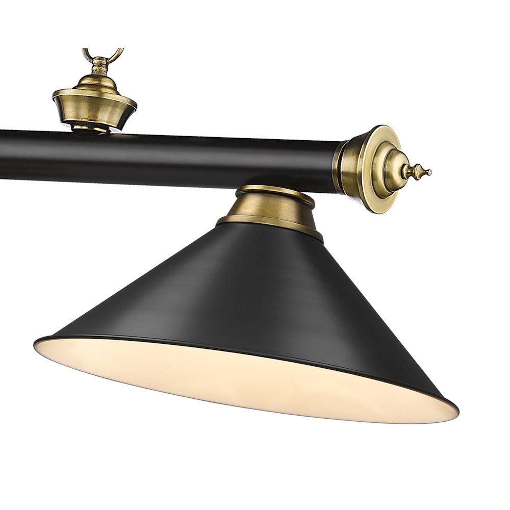 Z-Lite Cordon 3 Light Billiard, Steel Frame, Matte Black Shade Color. Picture 4