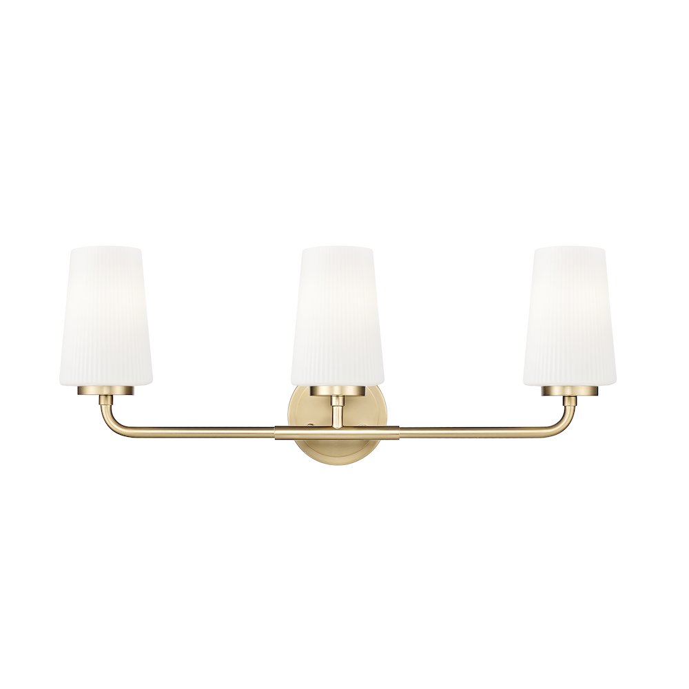 Z-Lite Montford 3 Light Vanity in Modern Gold color, Steel frame. Picture 2