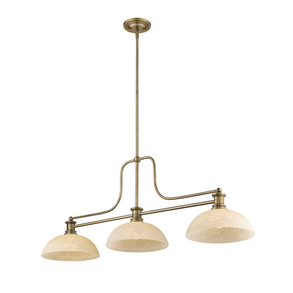 Z-Lite Melange 3 Light Billiard, Steel Frame, Golden Mottle Shade Color. Picture 4