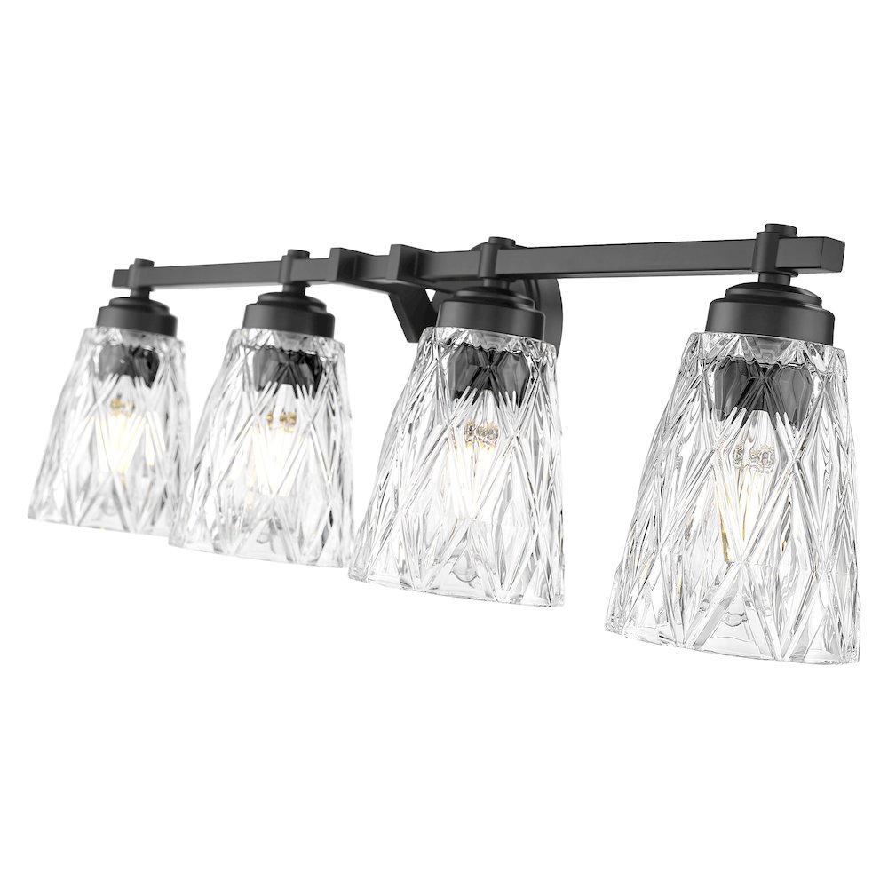 Z-Lite 4 Light Vanity, Matte Black. Picture 4