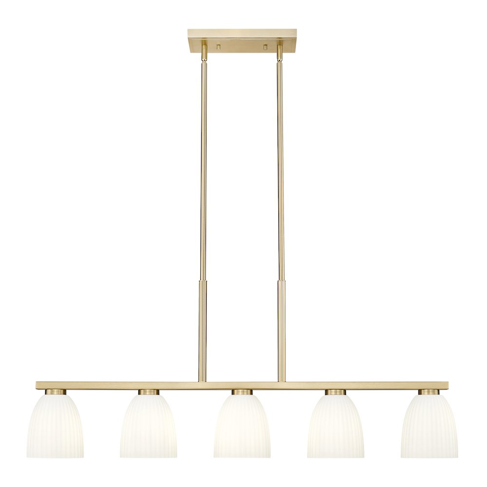 Z-Lite Naya 5 Light Linear Chandelier in Modern Gold color, Steel frame. Picture 2