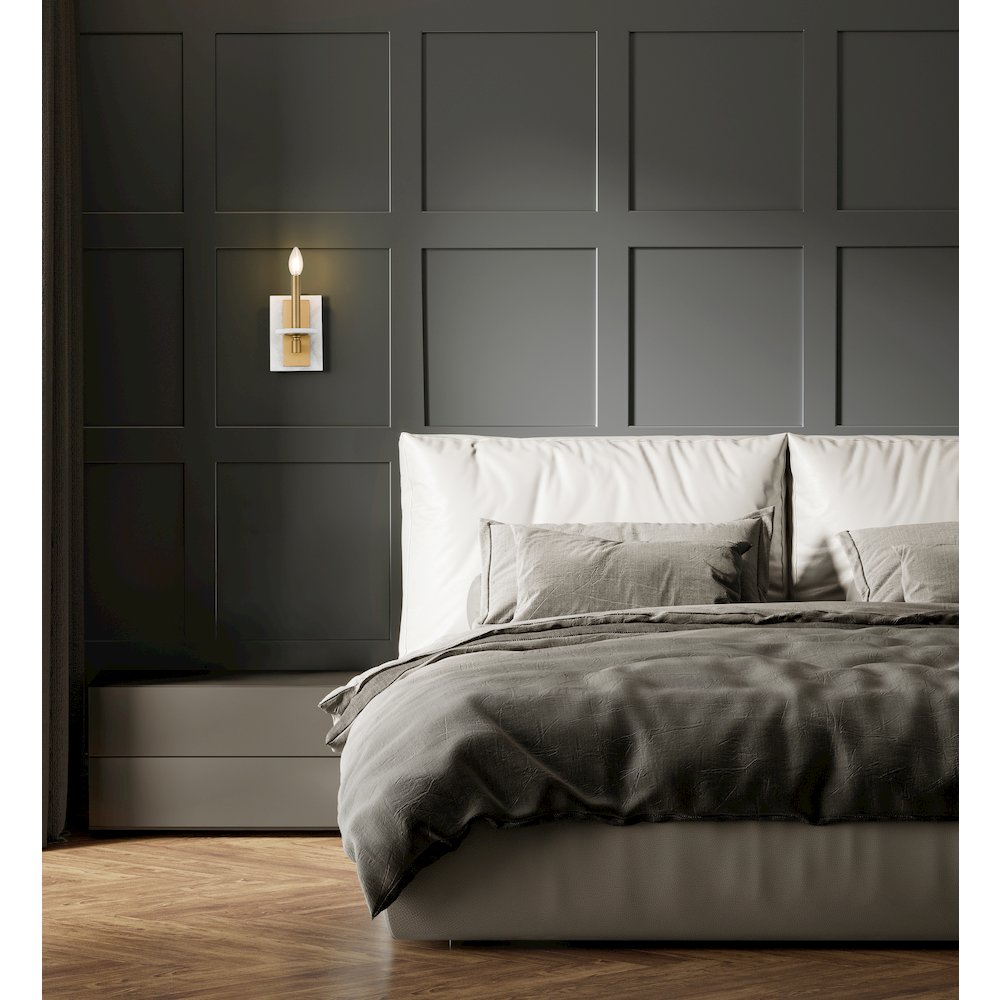 Z-Lite Kaden 1 Light Wall Sconce in Modern Gold color, Steel frame. Picture 6