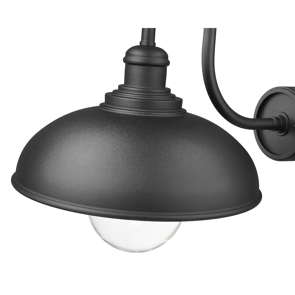 Z-Lite RLM 1 Light Outdoor Wall Light in Sand Black color, Aluminum frame. Picture 4