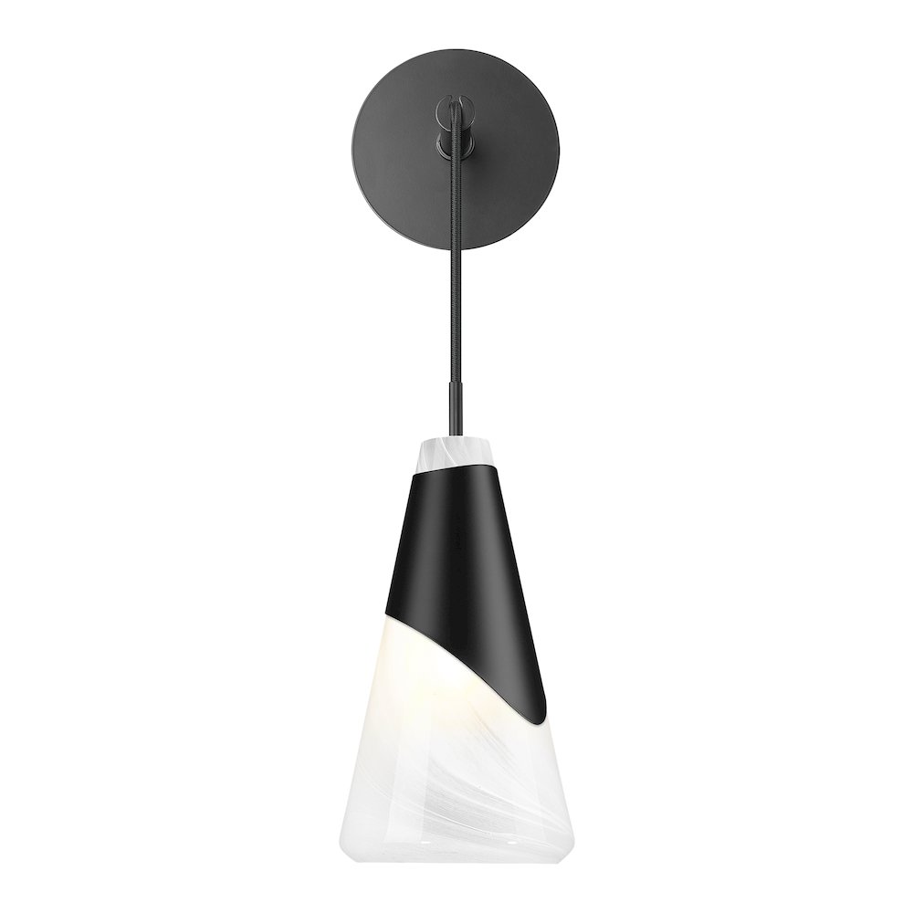 Z-Lite Aimie 1 Light Wall Sconce, Matte Black. Picture 2