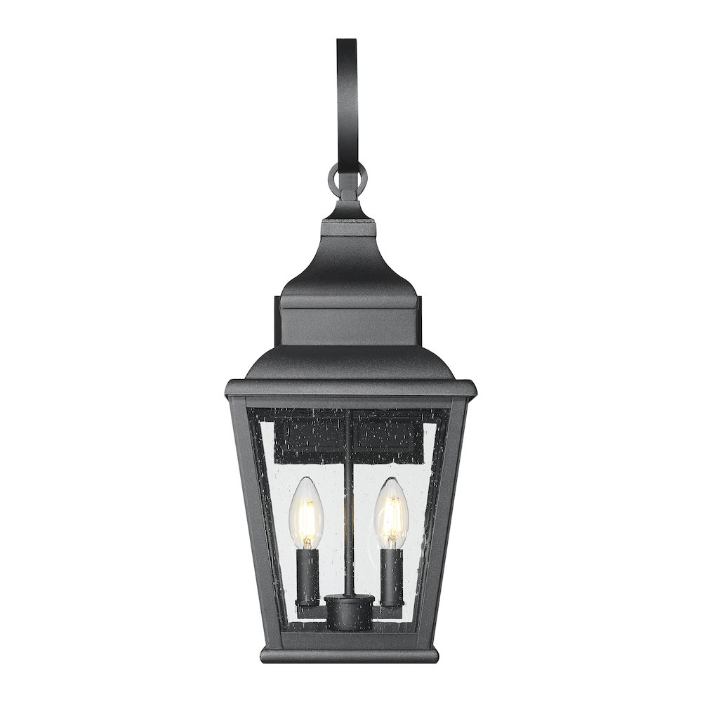 Z-Lite 2 Light Outdoor Wall Light, Sand Black. Picture 2